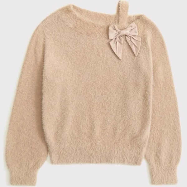 Abercrombie Kids Girls Asymmetrical Bow Sweater