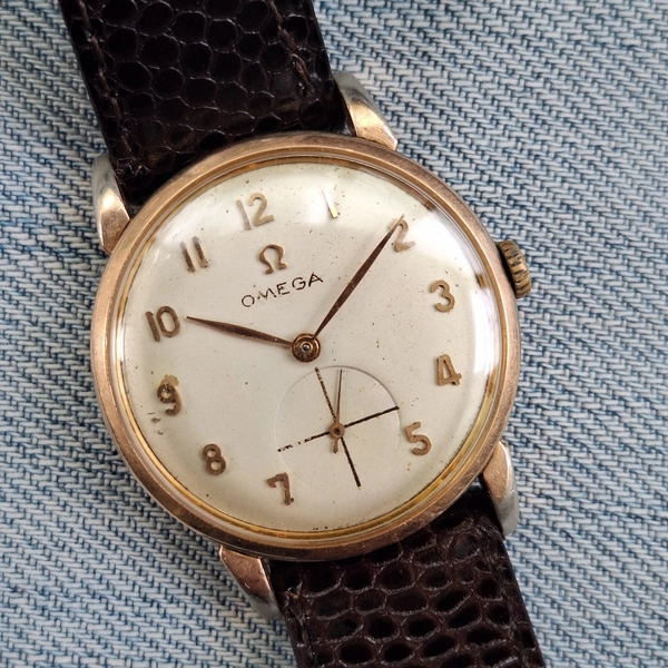 Vintage Omega bumper automatic 1950, Omega 2402-3c, Gold plated, Omega 342 Cal.