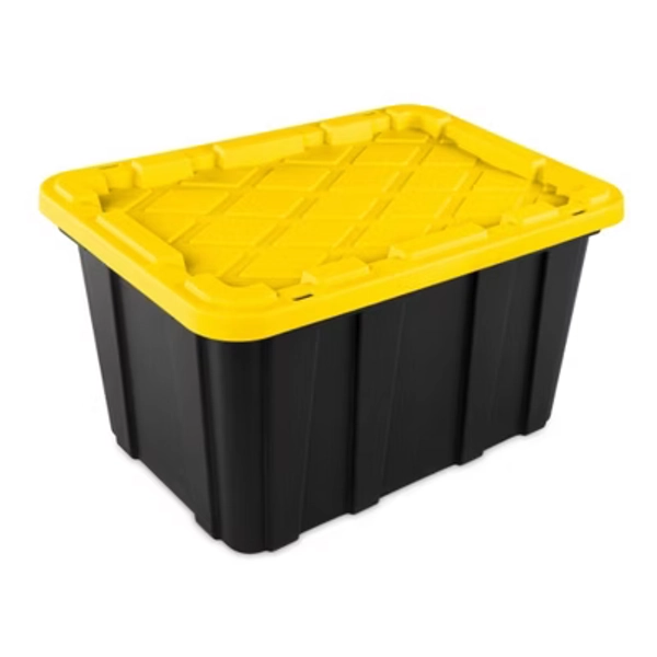 Sterilite 27 Gallon Industrial Stackable Storage Tote Lidded Containers, 18 Pack