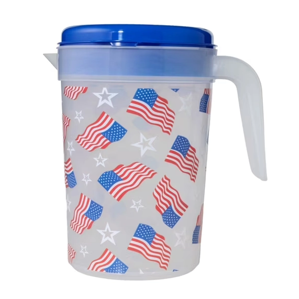 American Flag Plastic Pitcher, Red/White/Blue, 1 Gal, Patriotic by Way To Celebrate