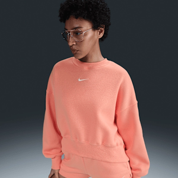 Nike Sportswear Phoenix Fleece Women's Over-Oversized Crew-Neck Sweatshirt - Apricot Agate/Sail - Size XS