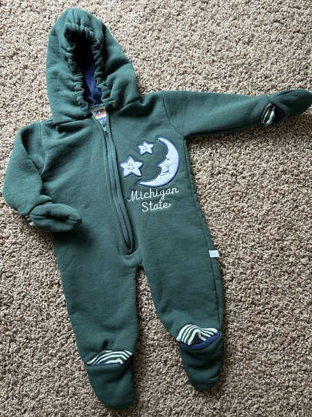 Vintage VTG Michigan State Baby Sleeper Outfit By Third Street Sportswear 6 Mos