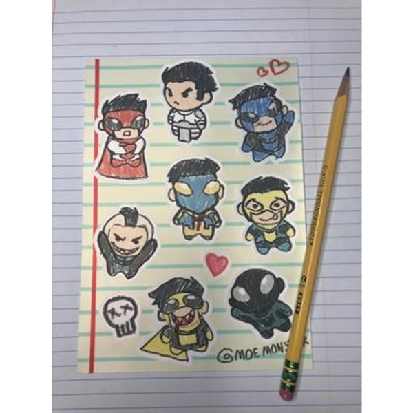 Invincible Variants Doodle Sticker Sheet