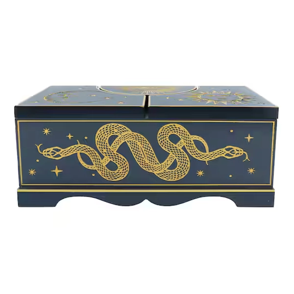10" Navy & Gold Footed Snake Box Tabletop Décor by Ashland®