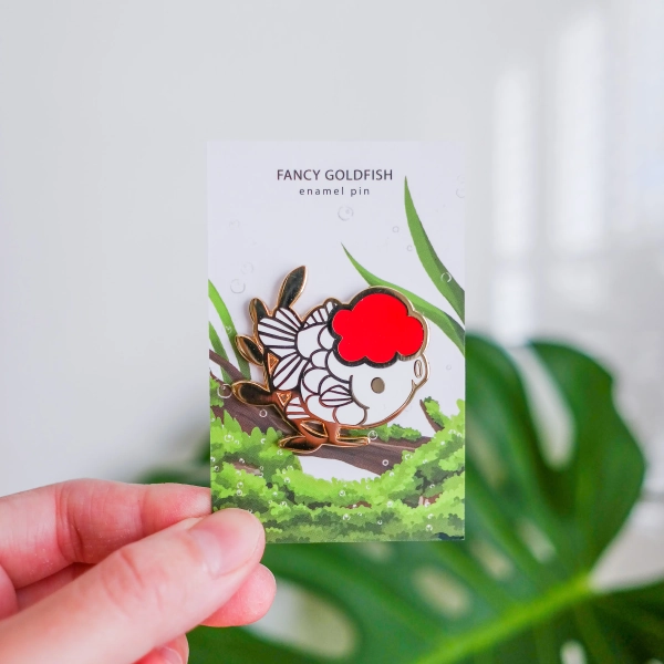 Fancy Goldfish - Red Cap Oranda Pin