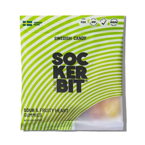 Sockerbit Sour & Fruity Heart Gummy Candies - 2.82oz