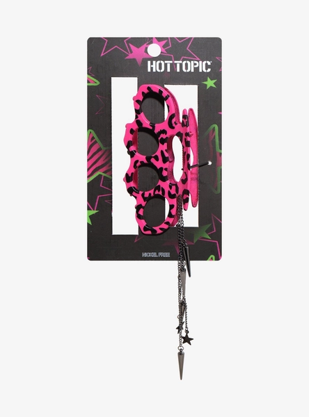 Black & Pink Leopard Knuckle Claw Hair Clip