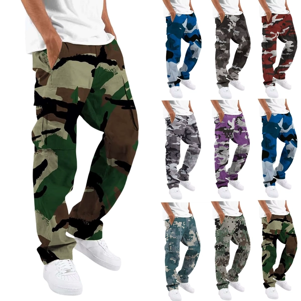 Fashion Camouflage Cargo Pants Men Print Outdoor Workwear Casual Straight Pants Drawstring Jogger Cargo Trousers Men Clothing - AliExpress 200000343