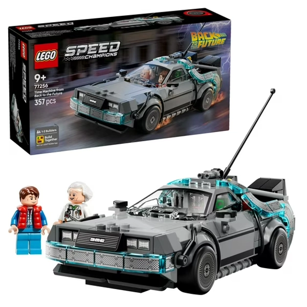 LEGO Speed Champions Time Machine from Back to the Future Building Toy for Kids - Pretend Play & Display Car Toy W/2 Build Modes for Boys & Girls, Ages 9+ - Gift Ideas for Birthdays & Fans - 77256