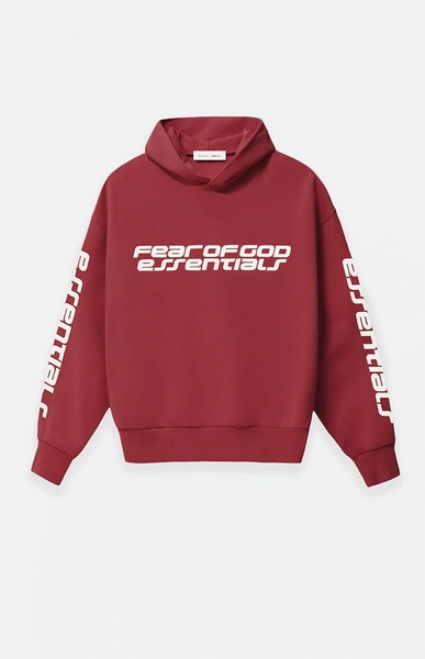 Crimson Cropped Relaxed Hoodie