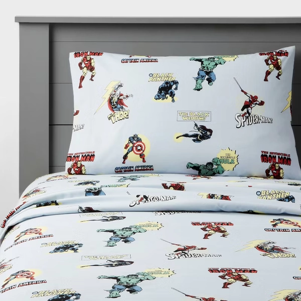 Marvel Characters Kids' Sheet Set - The Marvel Collection by Pillowfort™ : Target
