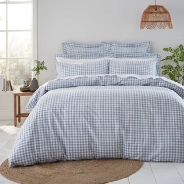 Portloe Woven Gingham 100% Cotton Duvet Cover & Pillowcase Set