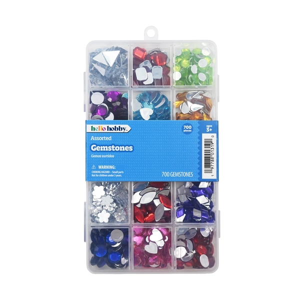 Hello Hobby Assorted Gemstone Case - 700 Pieces for Arts & Crafts - Walmart.com