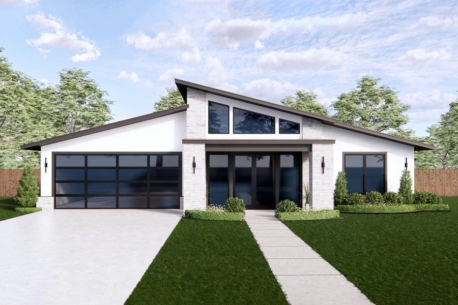 Plan 818003JSS: Modern Ranch House Plan with Vaulted Family Room