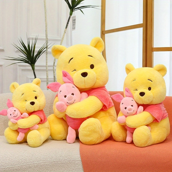 Kawaii Winnie the Pooh Plush Toy with Piglet - Soft and Cute, Perfect for Birthday, Christmas, and Holiday Gifts, Mixed Colors, Ideal for Party Favors, Holiday Gift Plushie|Playful Design|Soft Plush Material, Winnie The Pooh Stuffed Animal