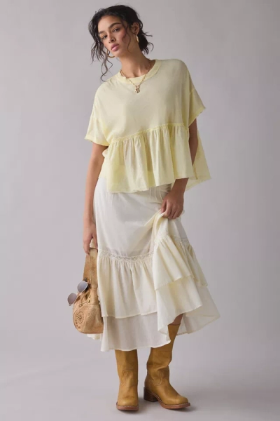 BDG Holly Short Sleeve Cropped Babydoll Tee