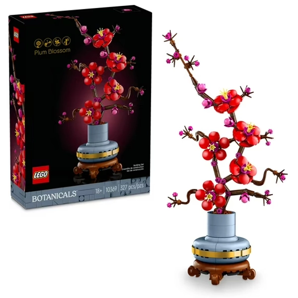 LEGO Icons Plum Blossom Building Set - Artificial Flowers for Dinner Table Centerpieces & Decoration, Adults Ages 18+ - Unique Birthday Gift Idea - 10369