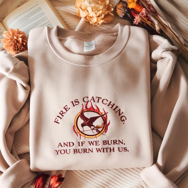 Embroidered Hunger Games Sweatshirt, Bookish Gift