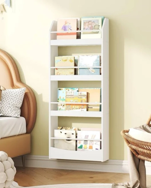 Latitude Run 15.7 inch Wall Mounted 4-Tier Bookshelf