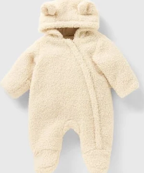Baby Matalan Borg Snowsuit Cream
