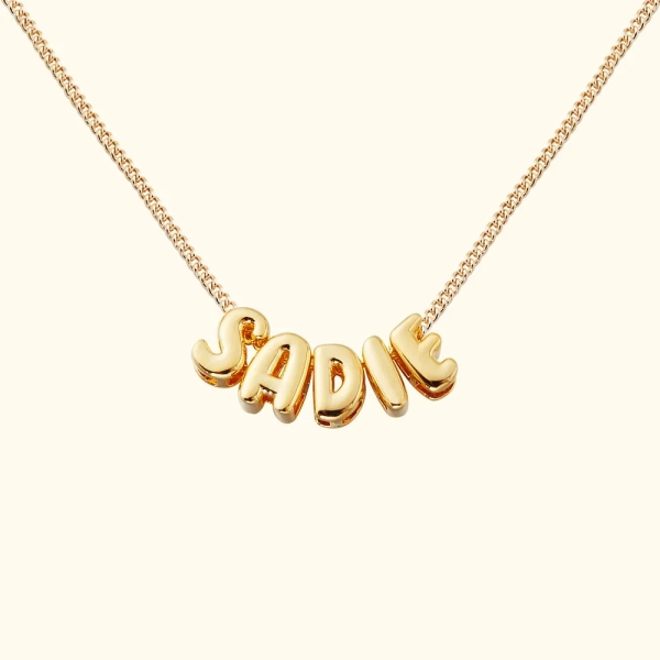 Personalized 3D Bubble Letter Necklace Minimalist Initial Name Jewelry Birthday Mother's Day Gift for Her - CALLIE