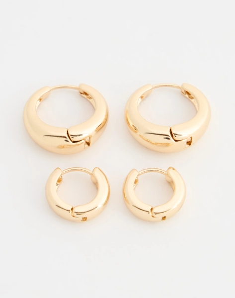 Two Pack Hoop Clasp Earring