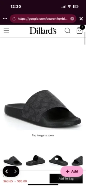 COACH Women's Udele Logo Print Canvas Pool Slide Sandals