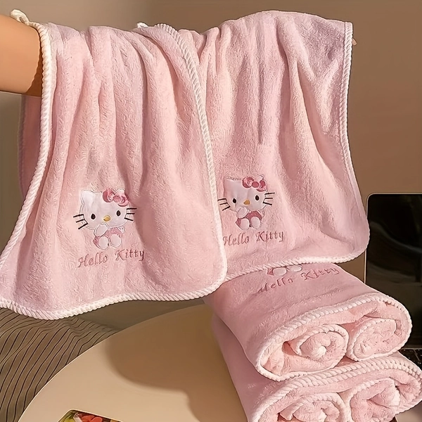 2pcs Sanrio Hello Kitty Towel and Set | Soft and Comfortable, Easy to Use, Polyester, 280g/m²
