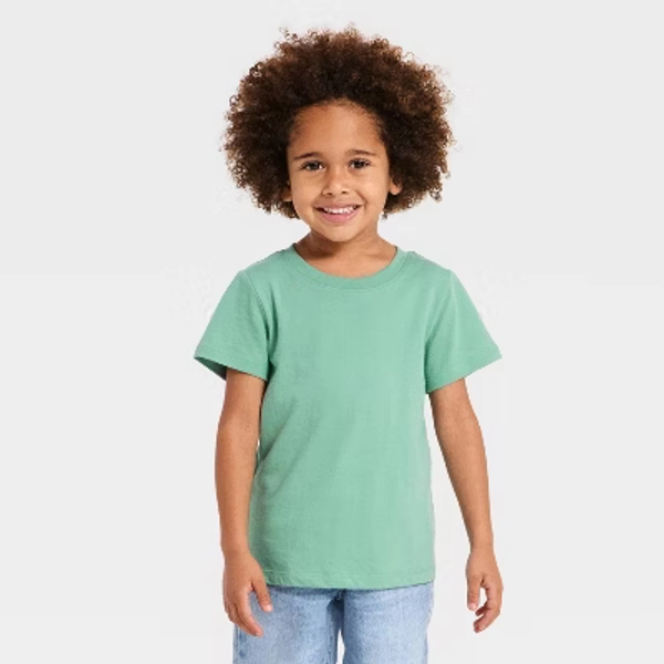 Toddler Boys' Short Sleeve Solid T-Shirt - Cat & Jack™ Teal Green 3T