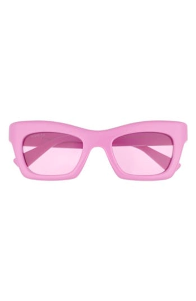 Gucci 49mm Square Sunglasses in Pink Pink Pink at Nordstrom Rack