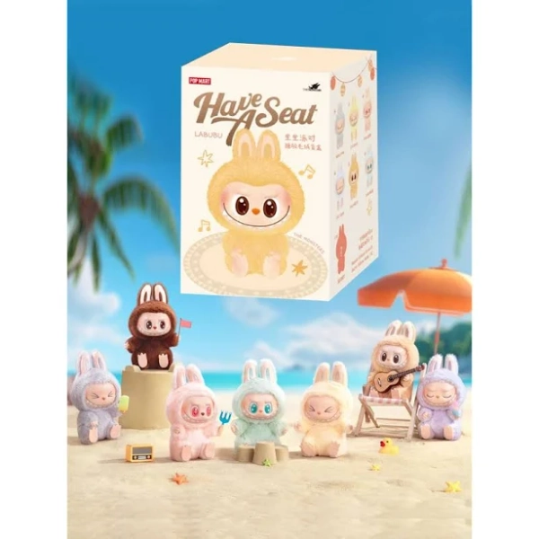 Laba bubu dolls, La bubu Mart LABUBU THE MONSTERS 1PC Have A Seat Vinyl Plush Single Blind Box 12402230008, La bubu doll, La boo-boo, La bubu monster