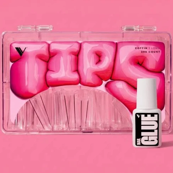 V Beauty Pure V Tips - Coffin - Long | Nail Tips And Extensions | Professional Grade | Salon & At-Home Use