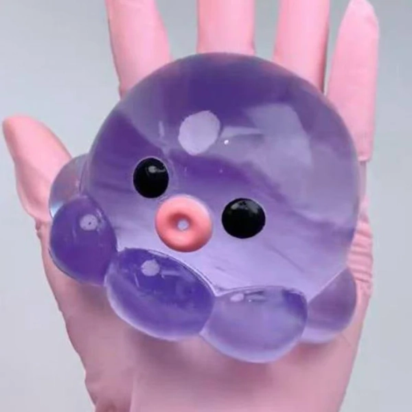 SNEW Taba Squishies Cute Octopus Crystal Ball Homemade Bubble Making Pinch Decompression Anger Relief Toy Pump Bubble Slow Rebound Squeezing Toyv