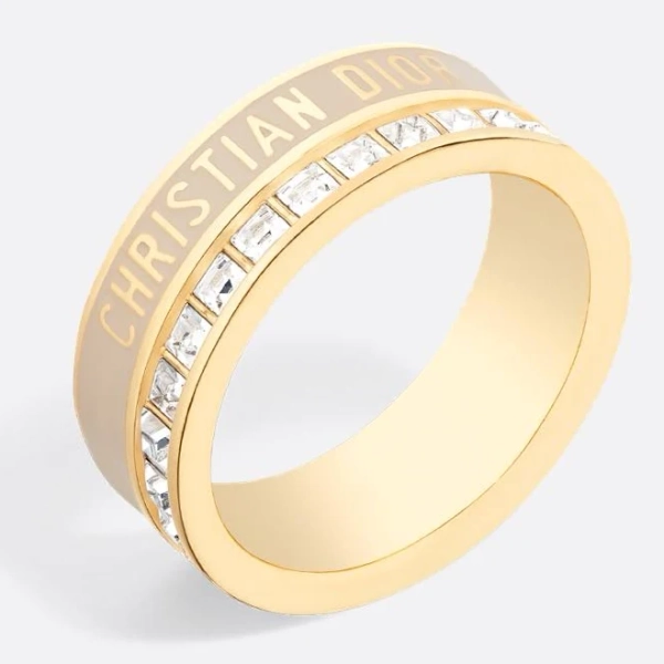 Dior Women's Night Code Gold-finish Metal Ring with White Crystals