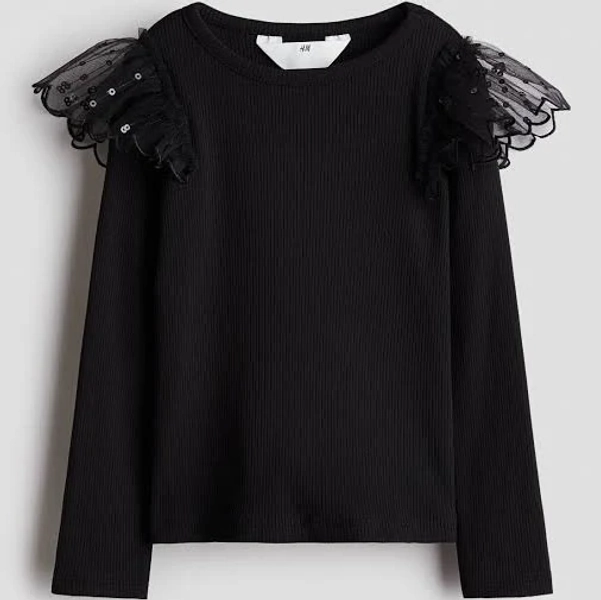 H&M Girls Cotton Tulle Top