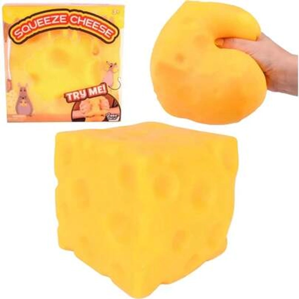 [Free Shipping] Squishy Cheese Block - Yellow, Moldable Fidget Toy With Squeeze Feature, Ideal For Play And Relaxation