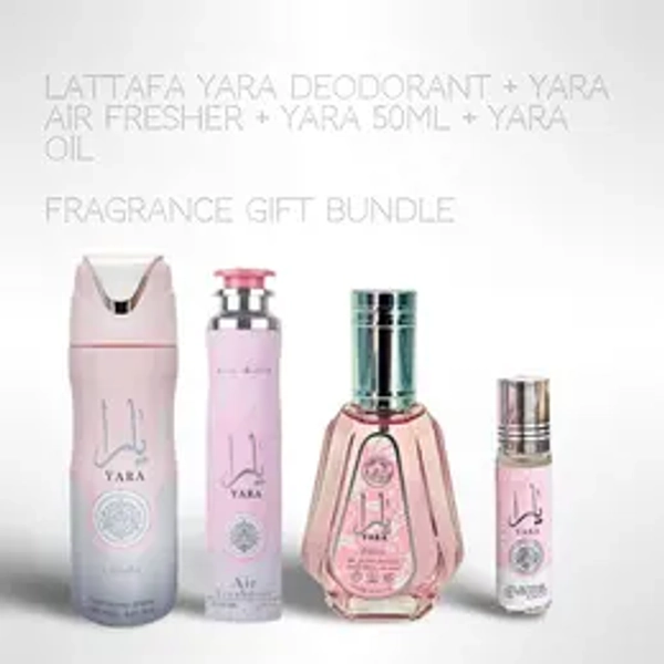 Most Loved Yara Bundle-Lattafa Yara Deodorant + Yara AIR FRESHER + Yara 50ML + Yara Oil 10ml - Fragrance Collection Starter Pack - Fragrance Gift Bundle