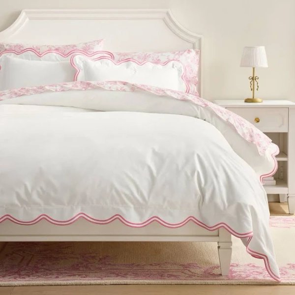 Loveshackfancy Embroidered Scallop Duvet Cover