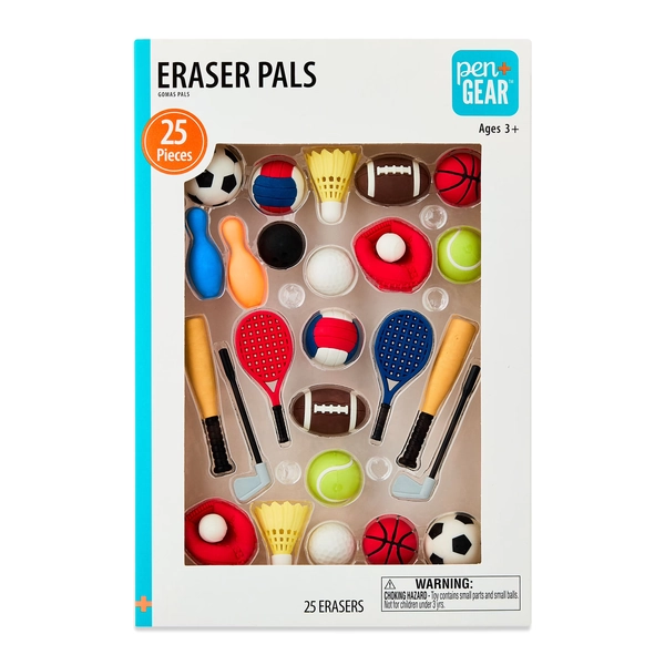 Pen+Gear Eraser Pals, Sports, 25 Count - Walmart.com