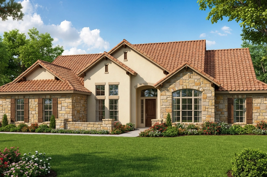 Adobe / Southwestern Style House Plan - 4 Beds 3 Baths 2075 Sq/Ft Plan #17-2918
