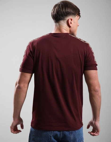 Fred Perry Contrast Tape Ringer T-Shirt Oxblood/Champagne Oxblood/Champagn (S)
