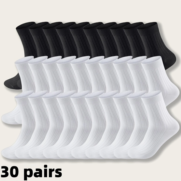 20 30 pairs classic socks solid color socks black socks - Temu