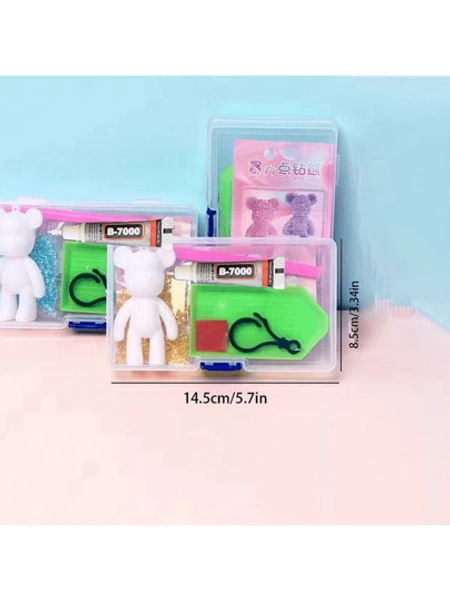 1 Piece Of DIY Puzzle Cute Dot Rhinestone Bear Award Creative Gift Box Crafts Party Small Gifts. Point Drill Bear Amblyopia Training (Some Accessories Are Random In Color)
