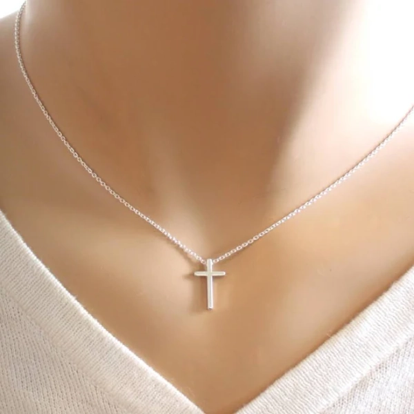 Dainty Sterling Silver Cross Necklace