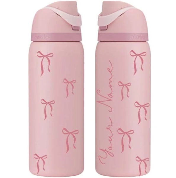 All PINK Coquette bows 24/32/40 oz Owala bottle Personalized