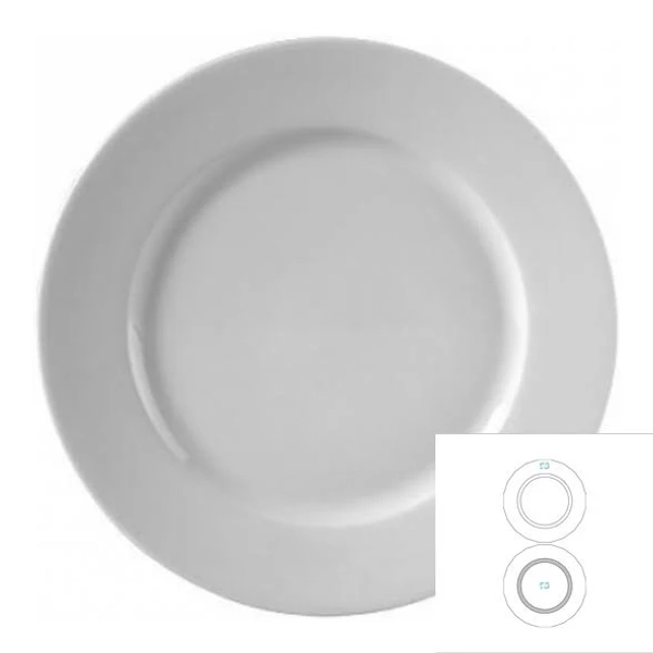 24 Custom Flat ceramic plate - Lisboa 25 cm