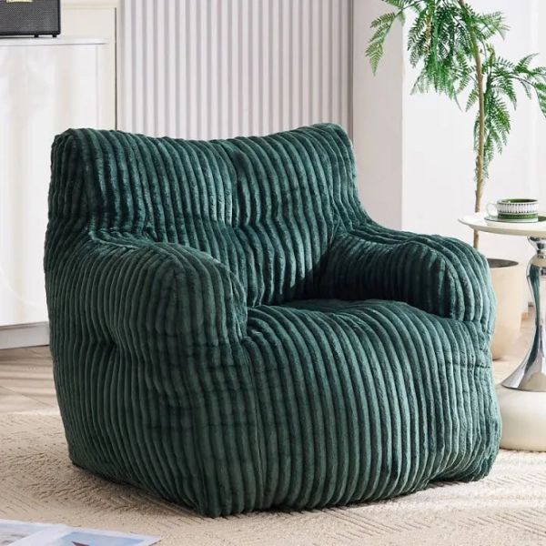 Dakota Fields Soft Fluffy Corduroy Fabric Bean Bag Chair