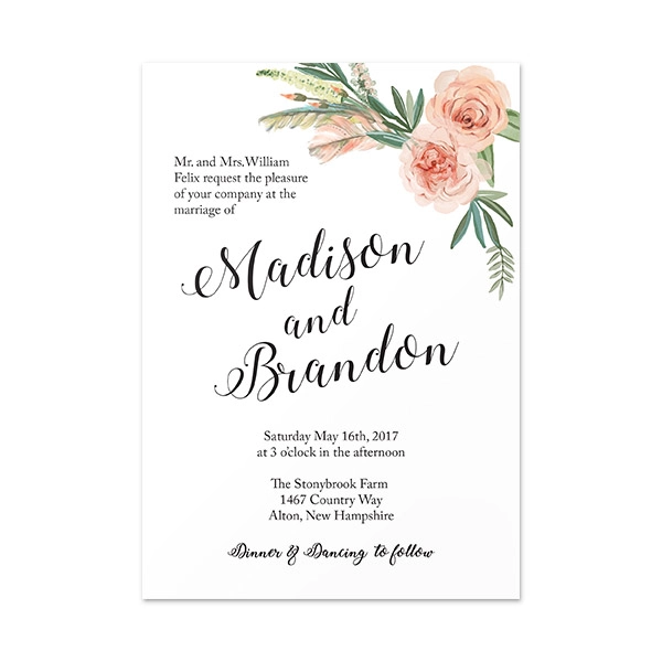 Flower Bouquet - Invitation Card (4.5" x 6.5")