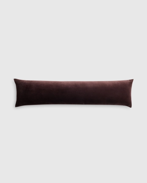 Cotton Velvet Oversized Lumbar Pillow Cover in Espresso