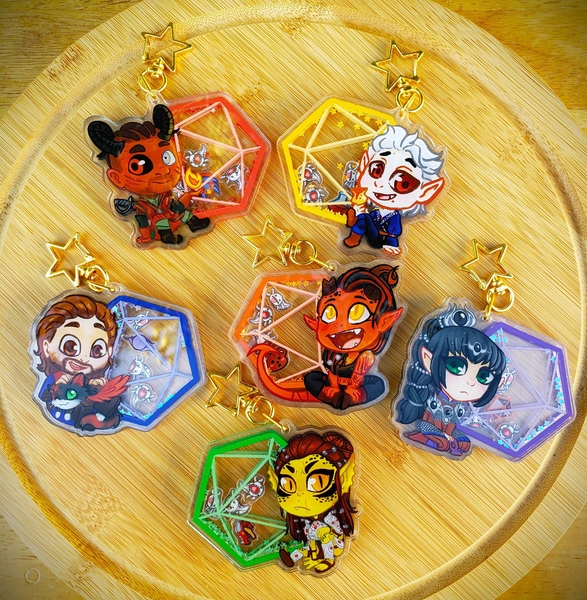 Baldurs Gate 3 Shadowheart Karlach Wyll Lae'zel Astarion Gale Acrylic Keychain Shaker Charm